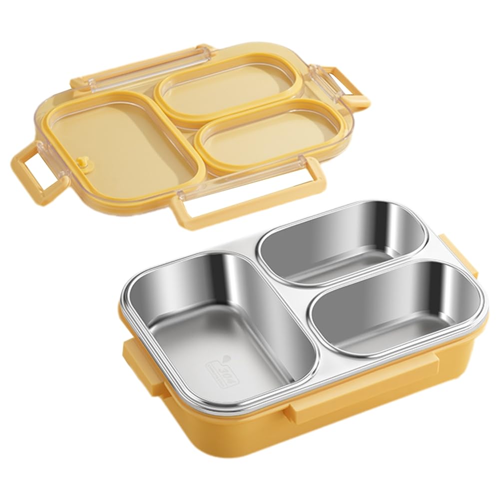 CTRLZS Lunch Box Kids Stainless Steel Lunch Box Stainless Steel Bento Box Kids Sunny Yellow