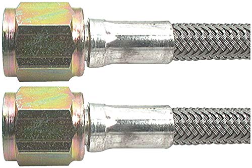 Allstar Performance AN Hose Assembly, 42 in Long, 4 AN Hose, 4 AN Straight Female to 4 AN Straight Female, Braided Stainless, PTFE Lined, Each