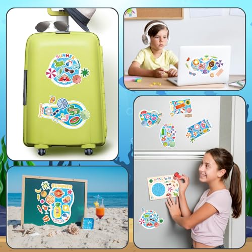 Image of Summer Stickers, Make a Pool Sticker, Make Your Own Stickers for Kids | 24 Sheets Pool Stickers, Mix & Match Craft Kit for Summer Party Favors & Activities
