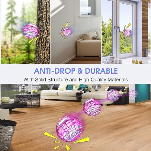 Image of ATHLERIA Pink Flying Orb Ball with Wand,Cool Stuff Gadgets Christmas Birthday Presents Toys for Boy Girl Teens 6 7 8 9 10+ Year Old, Hover Boomerang Mini Drones for Kids,Flying Spinner