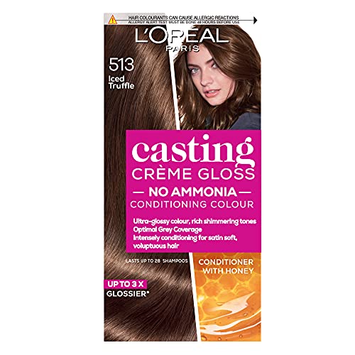 L'Oréal Paris - Tintura semi-permanente per capelli senza ammoniaca, 513 tartufo ghiacciato, colore lucido per capelli, finitura dall'aspetto naturale, per fino a 28 shampoo, crema da colata, 1 applicazione L'Oréal Paris - Tintura semi-permanente per capelli senza ammoniaca, 513 tartufo ghiacciato, colore lucido per capelli, finitura dall'aspetto naturale, per fino a 28 shampoo, crema da colata, 1 applicazione
