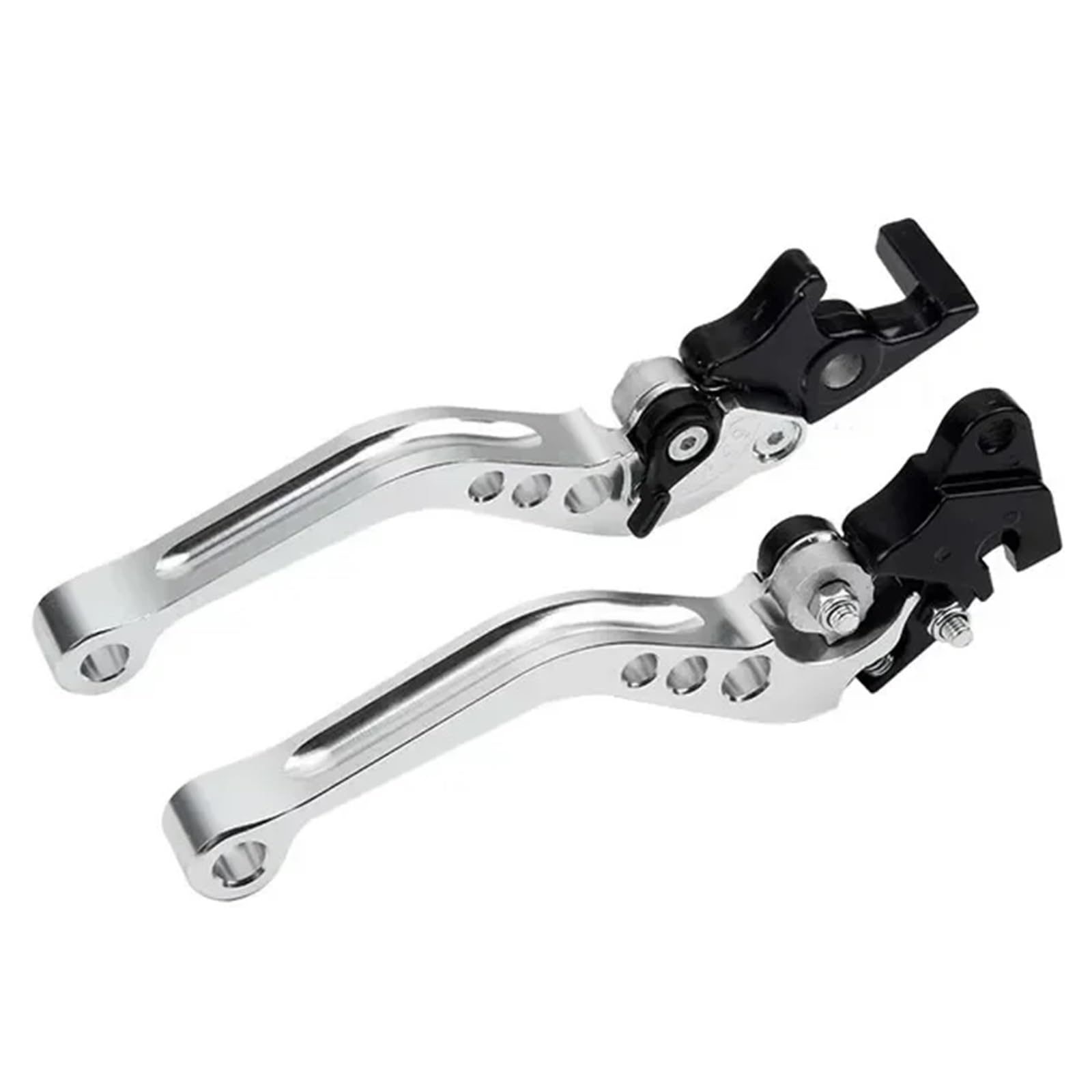 Qfdwcyz Silver Motorcycle Clutch Levers Brake Handle Universal Fit For Motorbike Modification Cnc Clutch Drum Brake Lever Handle(Silver)