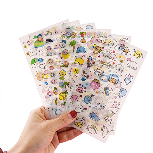 CAOLATOR 6 Blatt Tagebuch Aufkleber Bunt Flacher Dekoration Scrapbooking Deco Kalender Cute Seelöwe Sticker