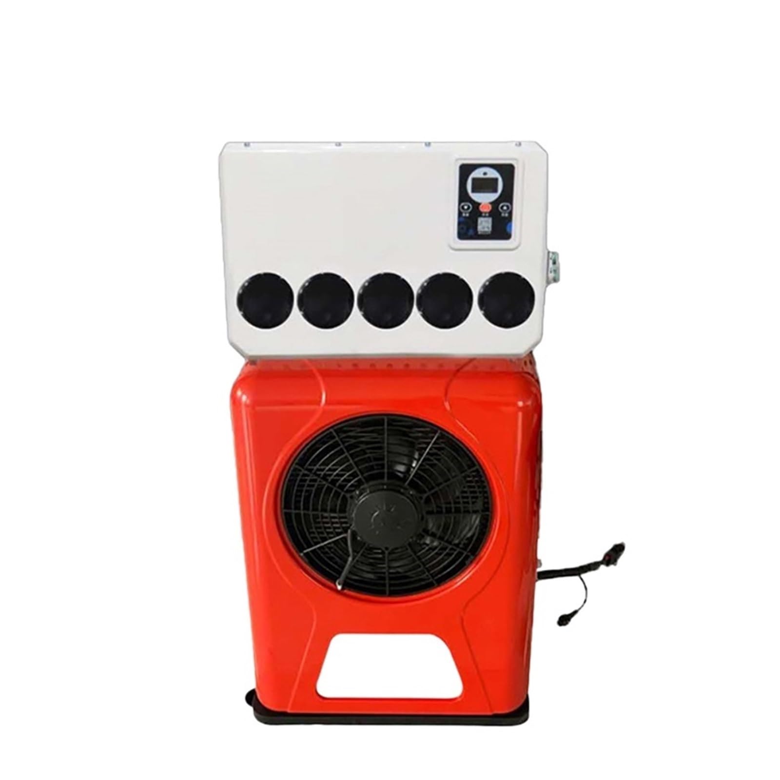Aire Acondicionado, Aparcamiento Eléctrico Aire Acondicionado Refrigeración 24V Máquina Integrada Vehículo 12v Camión Camper Coche Excavadora Bulldozing,Para Caravana, Camionetas,Viento frio(Red,12v)