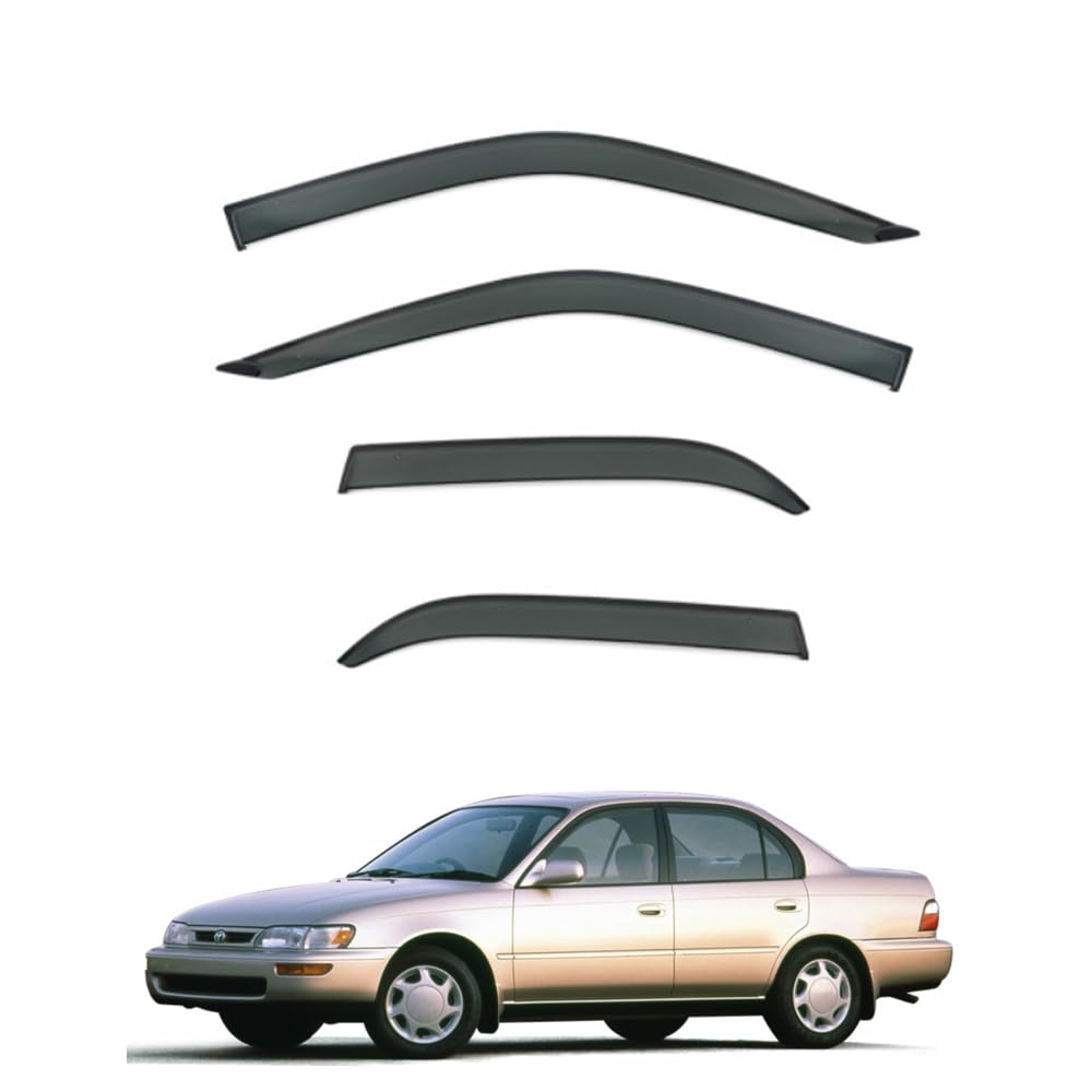 QOEMRHELT 4pc Set In-Channel Wind Deflectors, for Toyota Corolla E100 1993-1997 Window Visors Rain Guards Vent Visors Rain & Sun Protection,Car Accessories