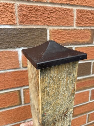 Fence Post Protection Caps for Wooden Posts 75mm x 75mm (3 X 3) Brown Plastic Covers - Pk of 4 - Image 3