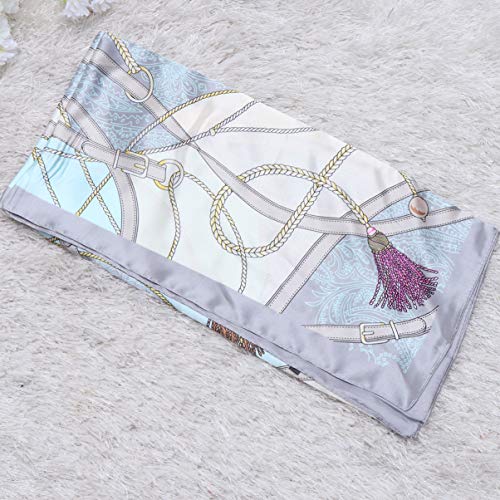 Lenço de seda FENICAL lenço de seda para mulheres (roxo), Cinza, 90*90cm