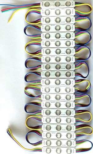 Image of Wizzo (20 Pieces) RGB 3 Color 3 Led Optical Module Strip 5050 SMD Waterproof 4 Wire Interior Light Motorbike LED