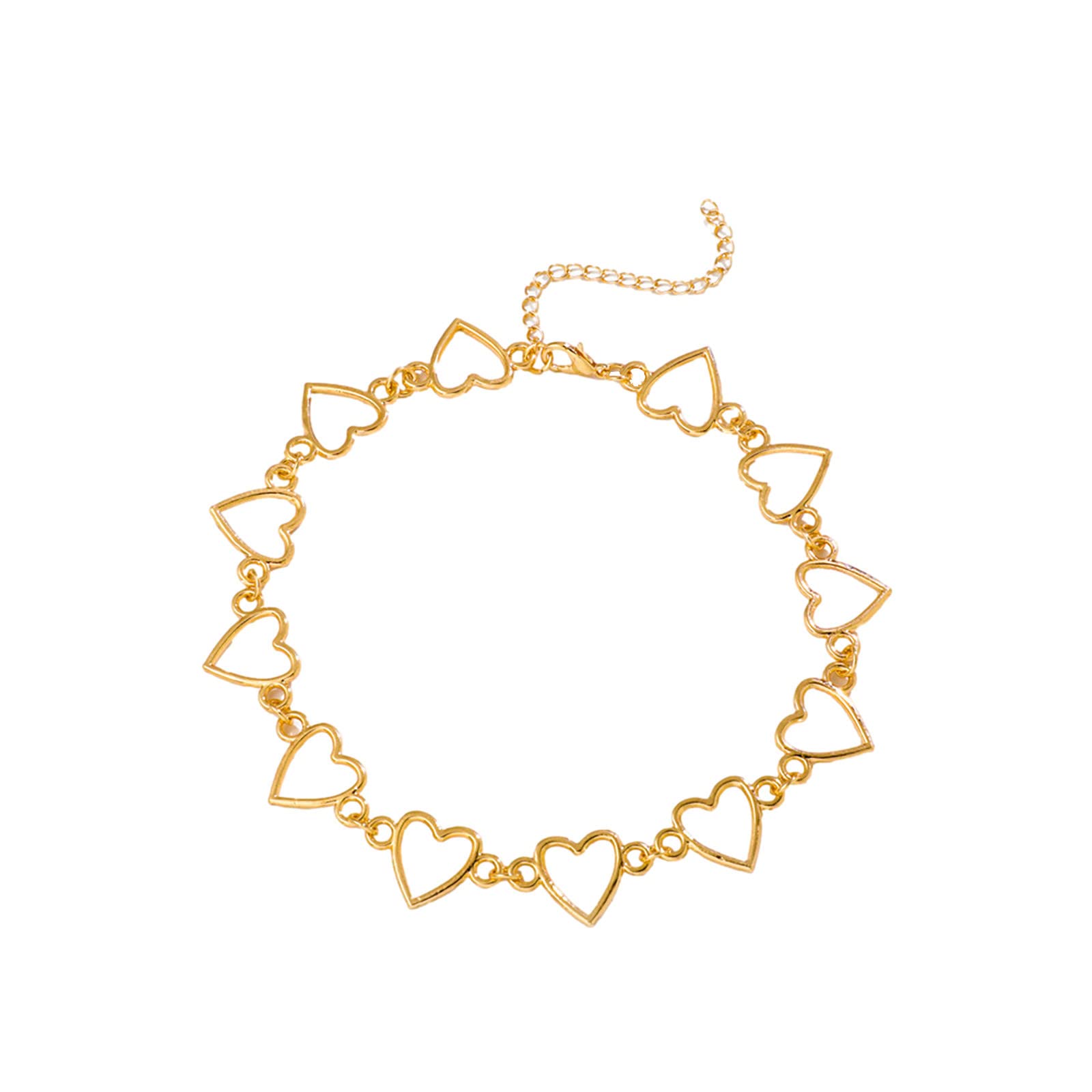 XYKASimple Love Jewelry Hip Necklace Girlfriend Hop Temperament Peach Gift Heart Necklace Cold Neck Wind Hollow Necklaces & Pendants Illusionist Locket (Gold, One Size)