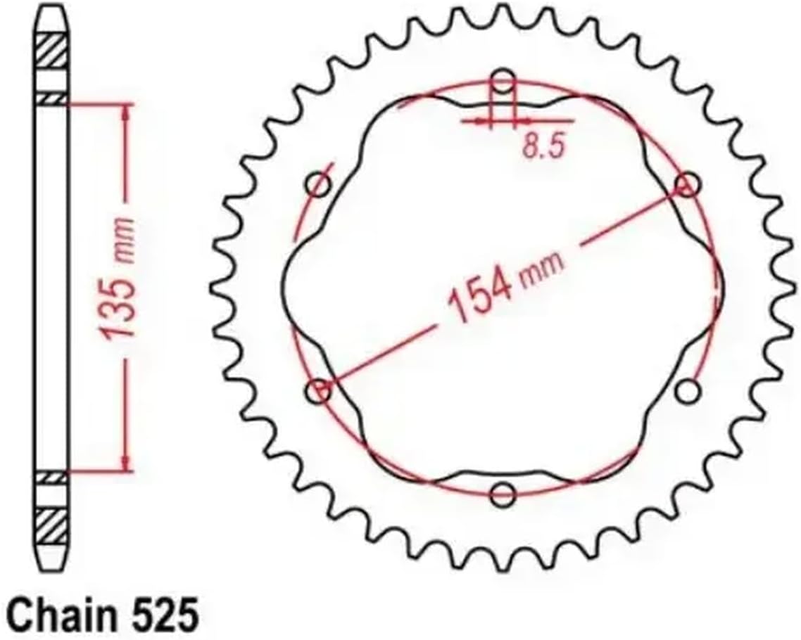 525 チェーン 38T オートバイリアスプロケット自動車オートバイ部品と互換性 1098 1099 Steetfighter 11