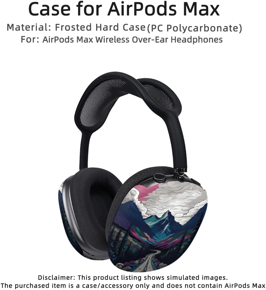 Suitable for Apple AirPods Max Headphone case, Hard Shell, Head Mounted Protective case, Lightweight, Anti Fingerprint, Mountain Landscape Design - Image 4