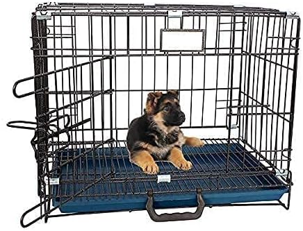 PSK PET MART India Black Cage/Crate/Kennel with Removable Tray for Dogs/Cats, (18inch)