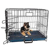Dog Trust Dog Cage Sky Blue 24 Inch Iron Cage with Removable Tray