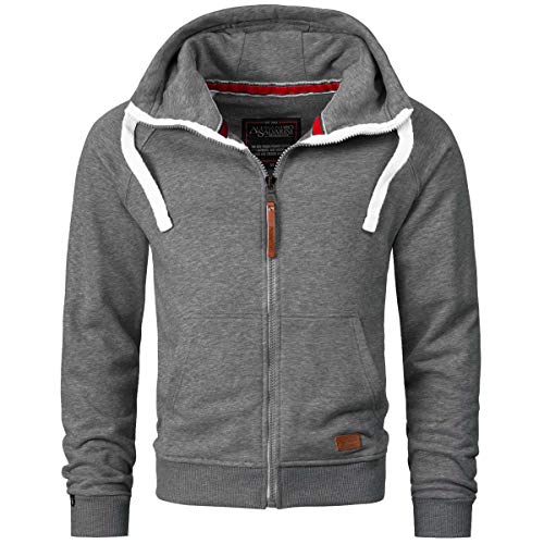 Sweat à capuche pour homme Alessandro Salvarini AS192 couleur gris taille M