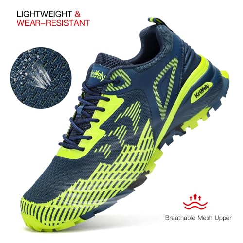 Kricely Trail Running Shoes Men for Hiking Trekking Breathable Cross Training Tennis Fashion Sneakers Lightweight Workout Footwear Outdoor Gym Jogging3