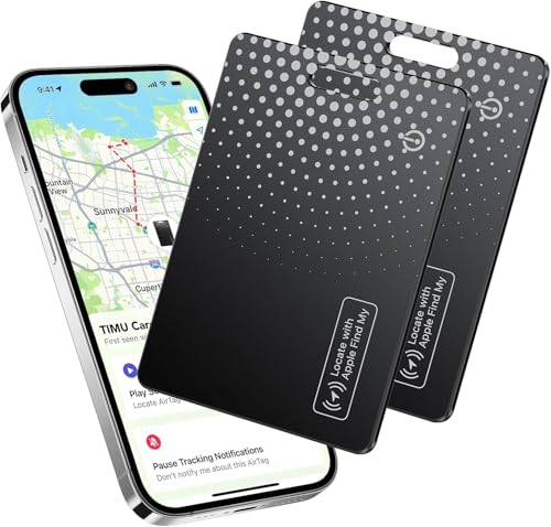 2 Pack Bluetooth Tracker Smart Finder (iOS Only) for Apple Find My Wallet Tracker iPhone Card 1.6mm Ultra-Slim IP68 Waterproof Tracking card for Wallet Passports Luggage