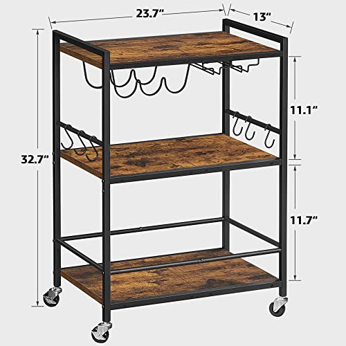 Tutotak Bar Cart, Serving Cart For Home, Microwave Cart, Drink Cart, Mobile Kitchen Shelf With Wine Rack And Glass Holder, Rolling Beverage Cart Bc01Bb030 #TOP5