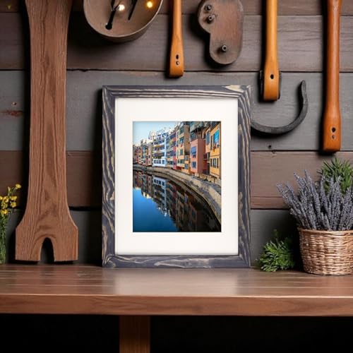 image for WOOD SIDE ORBIS Rustic Wooden Picture Frames 8x10 - Old Dark Grey - Se