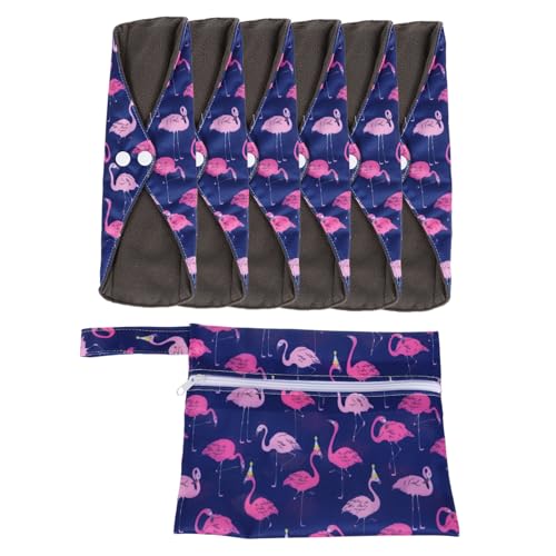 Homoyoyo Compresas Sanitarias Reutilizables de Bambú con Bolsa Absorbentes Transpirables para Mujer Menstruación y Postparto