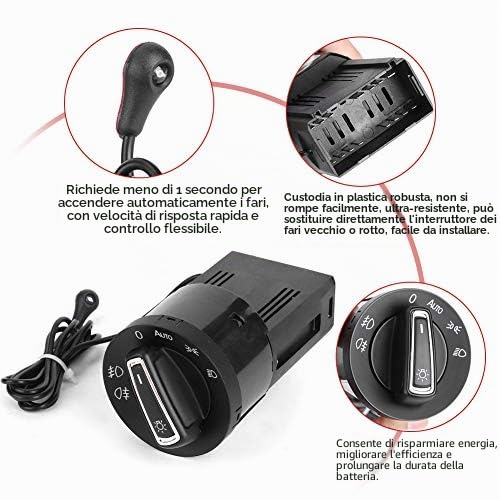 Modulo Sensore Luce Per Interruttore Fari Auto, Accensione/Spegnimento Automatico, Compatibile Con Diversi Veicoli