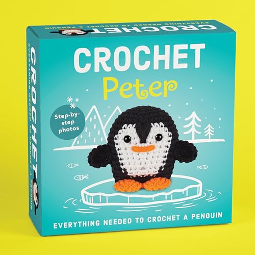 PIL Crochet Kit for Beginners - Peter the Penguin Amigurumi - Complete DIY Kit with Step-by-Step Instructions, Yarn, Hook, Safety Eyes & Stuffing - Make a Stuffed Penguin