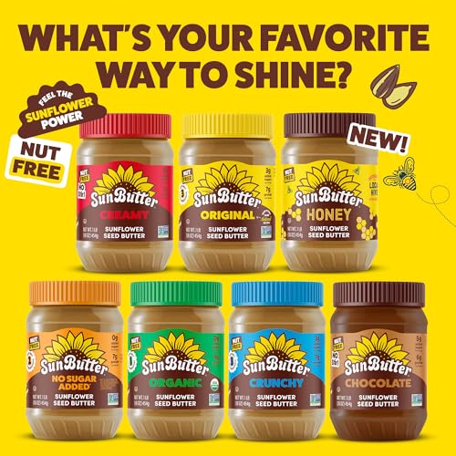 Image of SunButter Original Sunflower Seed Butter, 16 oz Nut-Free Spread with 7g Plant-Based Protein, Roasted Rich & Savory Flavor, Smooth Texture | Vegan, Kosher & Non-GMO