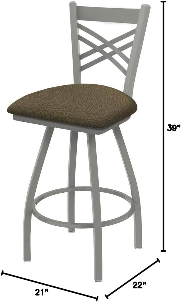 XL 820 Catalina 25" Swivel Counter Stool with Anodized Nickel Finish and Graph Cork Seat