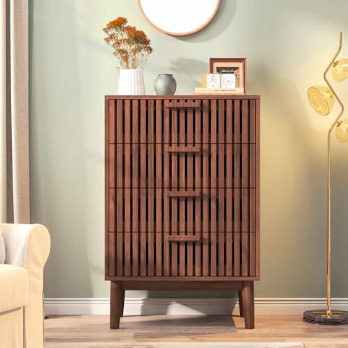 HFASD Cómoda con 4 cajones, armario aparadores de madera con asa y patas, armario de 60 cm de ancho, cómoda moderna para dormitorio, salón, pasillo, oficina