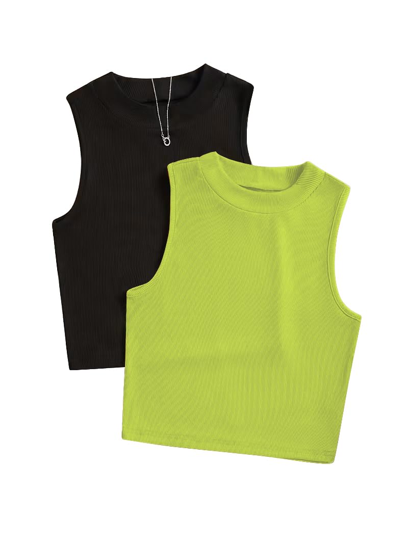 keri perry Tops for Women Crop Top for Women's Tank Activewear Tee Sports Casual High Neck Cotton Camisole Pack of 2 Combo-picture-32