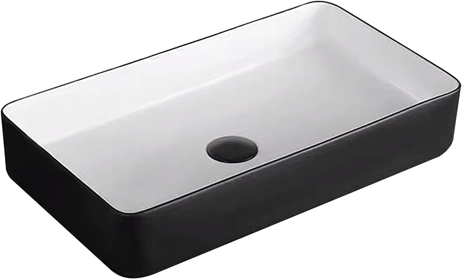 Sink Bowl for Bathroom Ceramic, Modern Bathroom Vanity Vessel Sink with Smooth Surface, Above Counter Sink Basin Easy to Install, for Cloakroom, Powder Room L(K