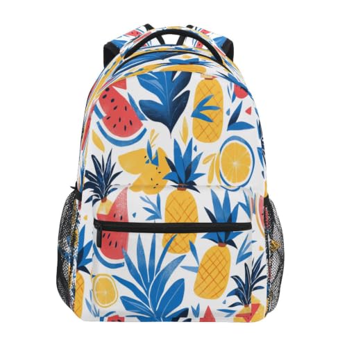 Sac à dos école ananas jaune pour ordinateur portable et voyage ado