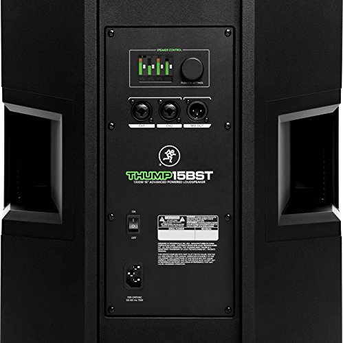 Mackie THUMP Boosted Series, 15-Inch 1300-Watt Loudspeaker with Bluetooth, High Performance Amplifiers, Built-in Mixers, and Power Factor Correction - Black (THUMP15BST)