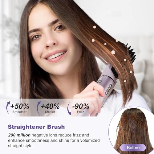 7MAGIC Hot Air Styler Wrap, 7 in 1 Professional Hair Dryer Brush with Auto-Wrap Curlers, Fast Drying Blow Dryer, Volumizing Straightening Styling Multi-Styler No Heat Damage, Travel Case (Purple) - Image 6