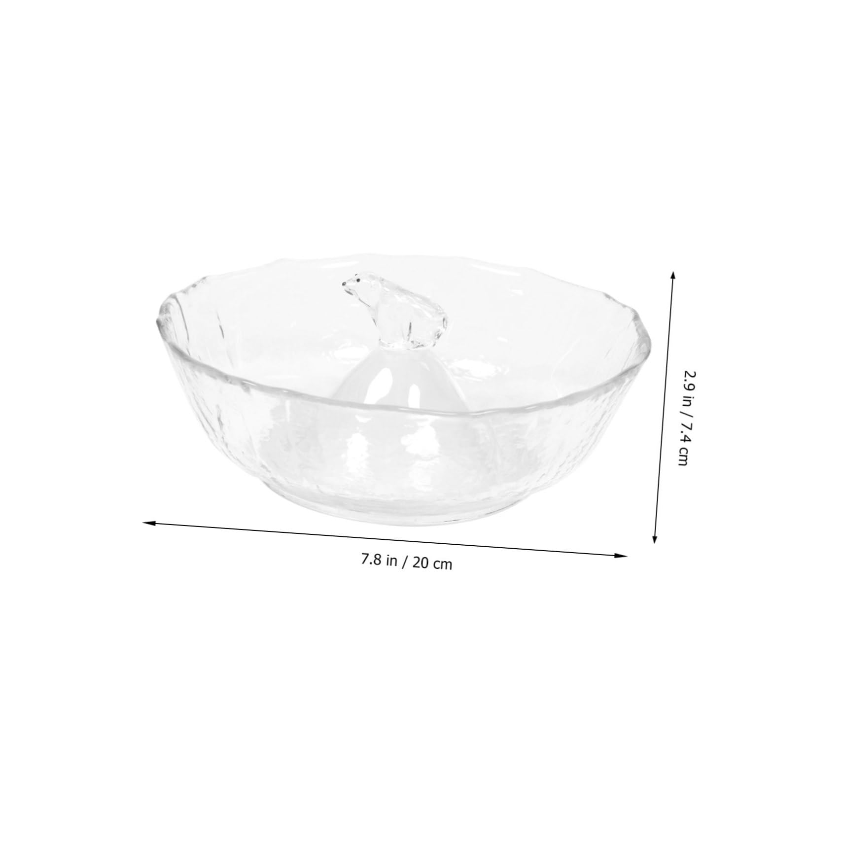 Cabilock Saladier en Verre 3D Ours Polaire, Bol Rond Transparent, Bord Lisse, pour Salade et Dessert, Vaisselle Cuisine Décorative