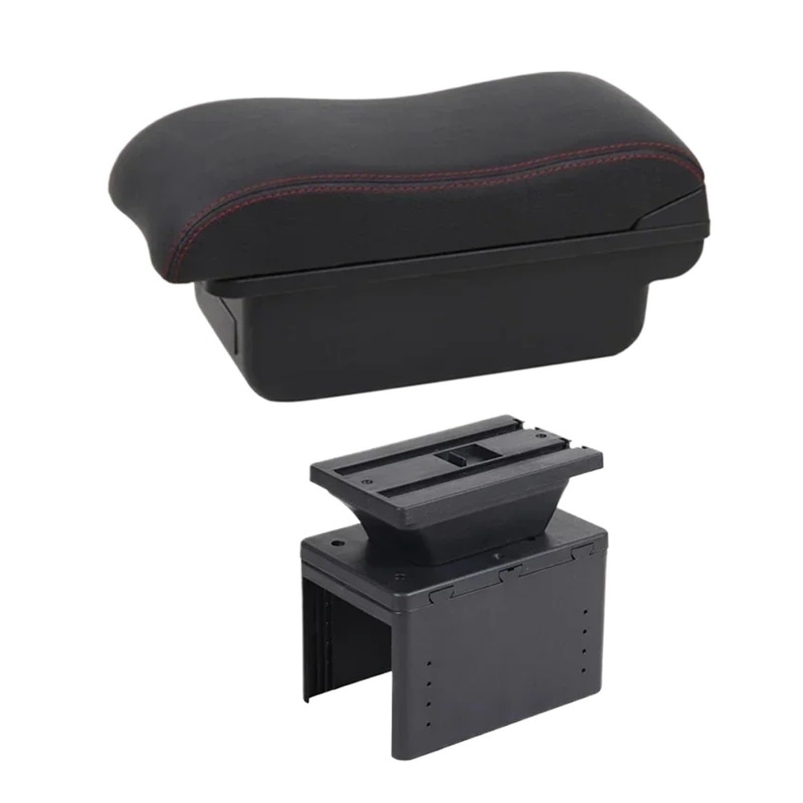 Ggwqoops Car Armrests For Citroen For C3 Armrest Center Storage Box Leather Arm Rest Console USB Led Armrest Box(B2 Red Line)