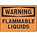 Accuform MCHL330XT, 7" x 10" Dura-Plastic OSHA Sign with Legend:"Warning Flammable Liquids", Pack of 12 pcs