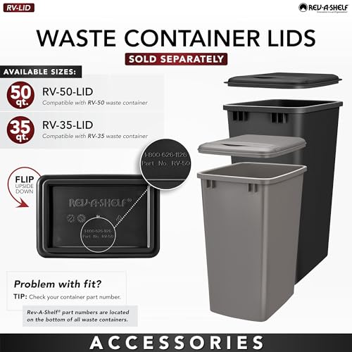 Image of Rev-A-Shelf Single Pullout Trash Can, Min Cabinet Opening 11.5 inch W, 35 Qt
