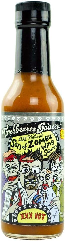Son of Zombie Wing Sauce, 5 oz, Heat level: 6 XXX Hot - Featured on Hot Ones - All Natural, Extract-Free, Made in USA