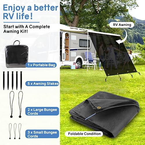 RV Awning Shade Screen with Zipper