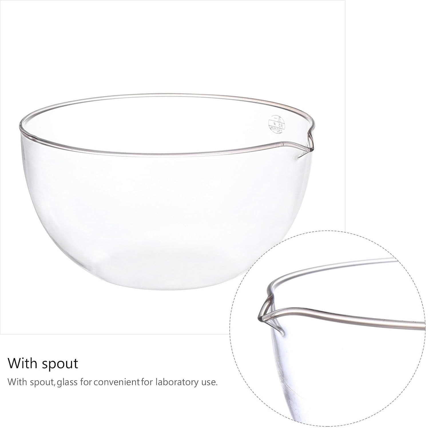 Glass Evaporating Dish with Spout Heat-Resistant Flat Bottom Basin for Laboratory Use Solvent Evaporation and Concentration Glassware for Precise Liquid Handling