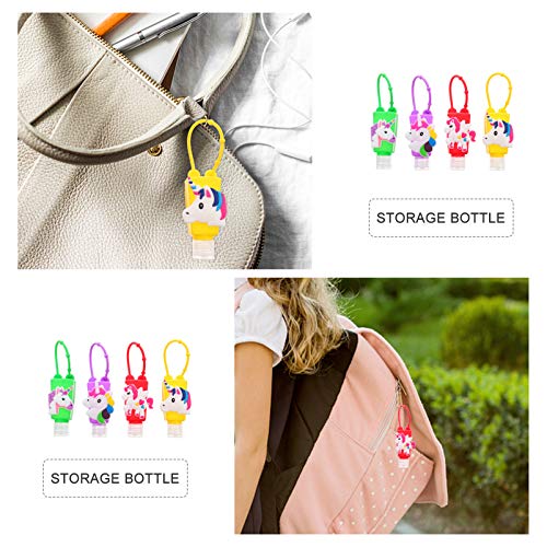 PIXNOR 4 PeÃ§as de Garrafa de Viagem Vazia Porta-Chaves Porta-Chaves Garrafa de PlÃ¡stico de UnicÃ³r