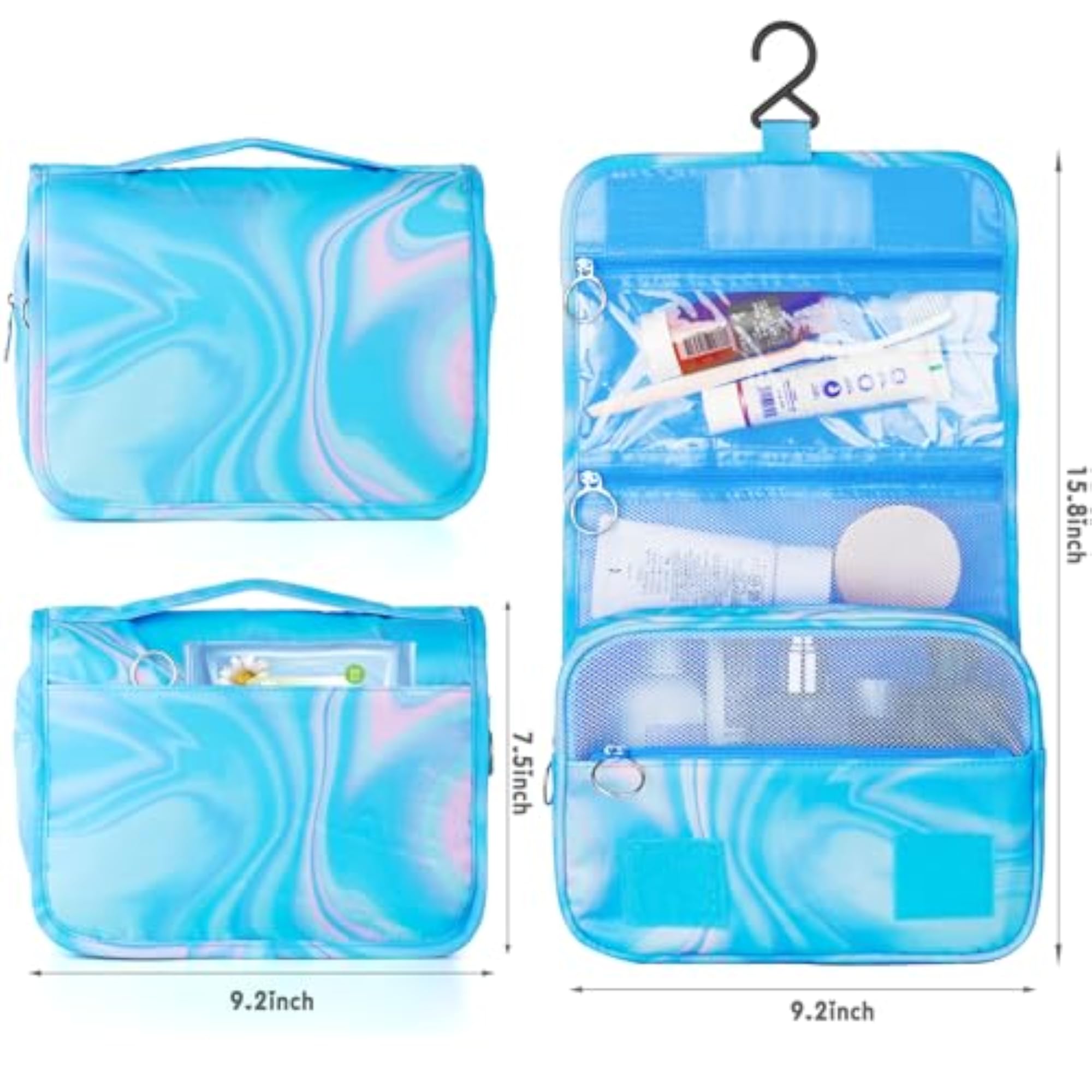 Hanging Makeup Bag for Girls and Boys, Functional Travel Pouch