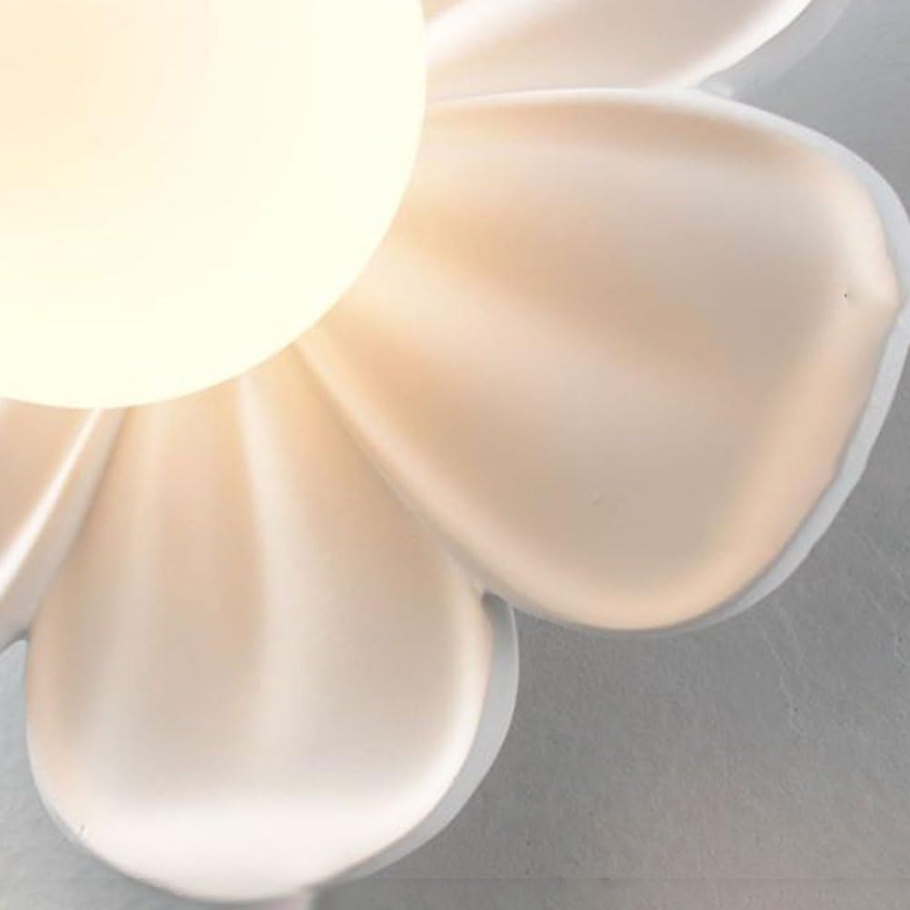 OOWOKS Wandleuchte Ohne Stromanschluss Kinder, 5200mAh Akku Wandleuchte Kinderzimmer LED Blume Wandlampe mit Schalter 3 Farbtemperaturen USB Aufladbar Nachttischlampe Kabellose Kinderlampe,Rosa