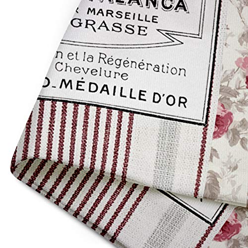 Emvency Throw Pillow Cover Vintage French Ticking Floral Decorative Pillow Case Paris Home Decor Square 20 X 20 Inch Cushion Pillowcase #TOP3