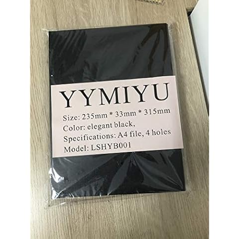 YYMIYU Multifunctional Plastic Folder A4 Perforated Sketch Book 160g, 40 Pages Black Cover