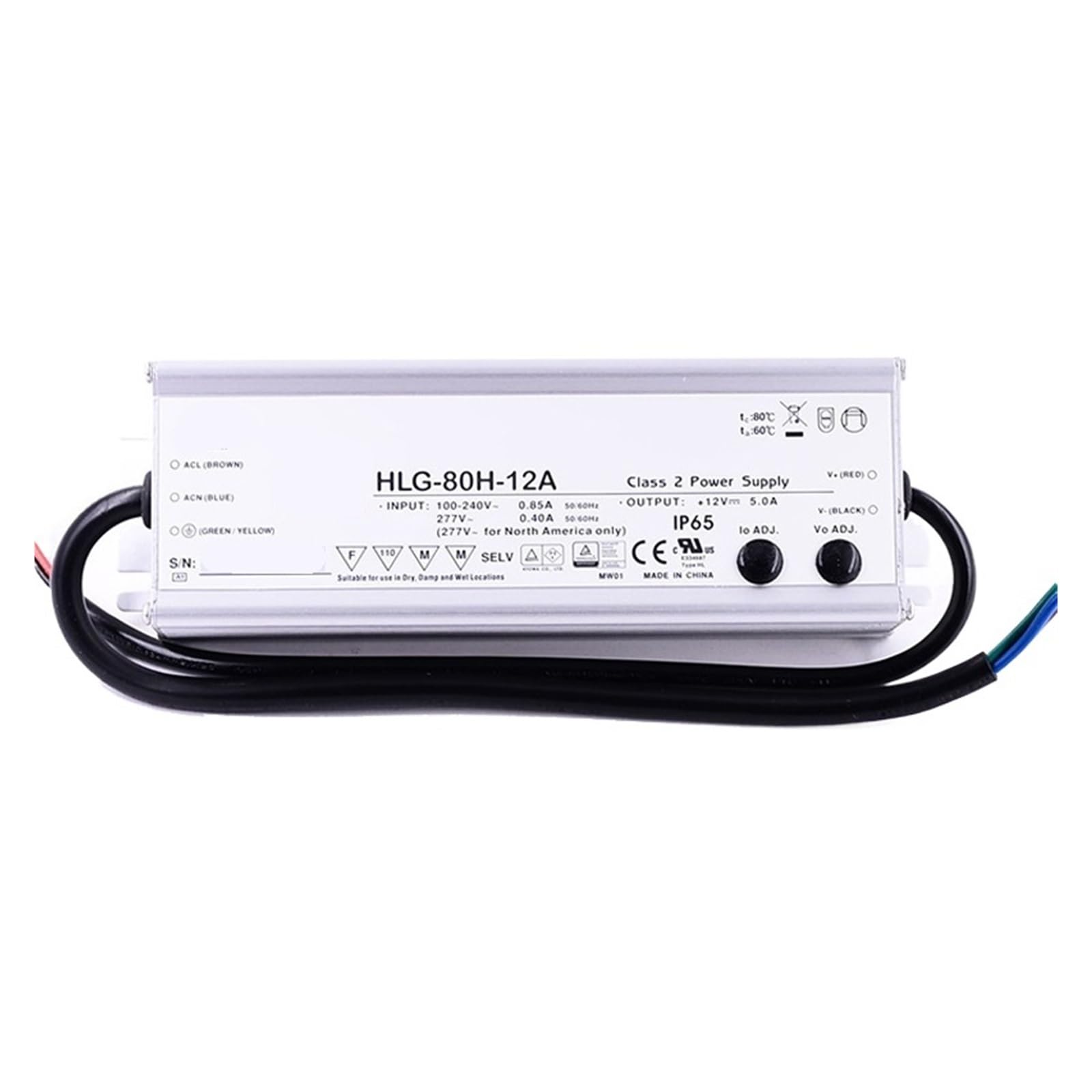 Driver LED tension constante HLG-80H-12A pour illuminer un parking