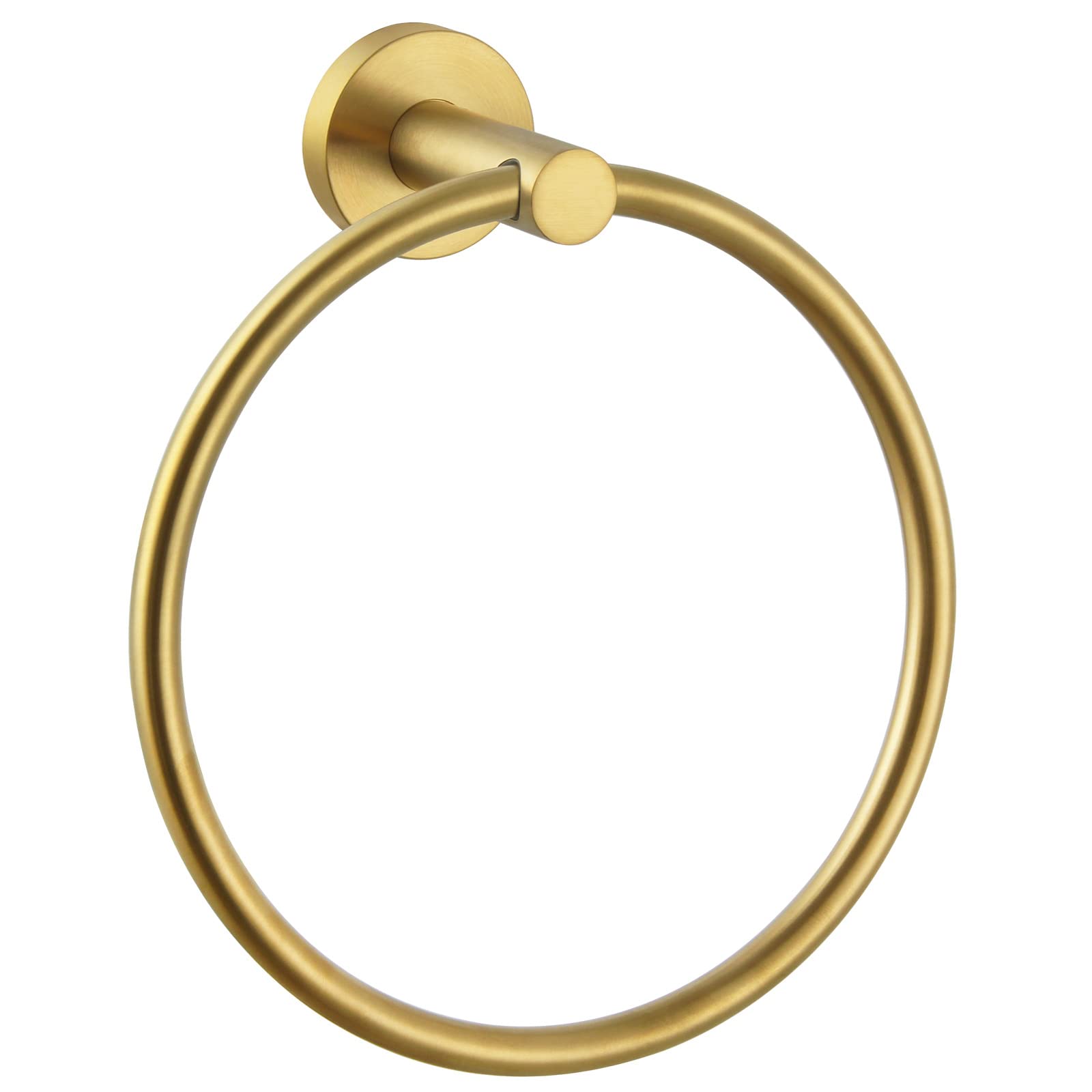 Hand Towel Ring Brushed Gold, Aomasi 304 Stainless Steel Swivel Bath Towel Holder Blank Wall Decor, Chic Bathroom Accessories