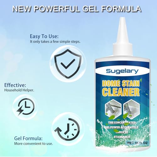 Image of Sugelary Mold Stain Cleaner Gel, 10 fl oz Multi Home Stain Cleaning Gel for Washing Machine Seals, Fridge Gaskets, Tile Grout, Sink and Bathroom Use