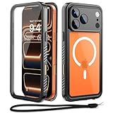 Beeasy Funda para iPhone 17 Pro MAX Impermeable Magnética, 360° Militar Antigolpes Resistente Antipolvo, Completa Estanca Carcasa, IP68 Waterproof Sumergible Acuatica con Protector Pantalla, Negro