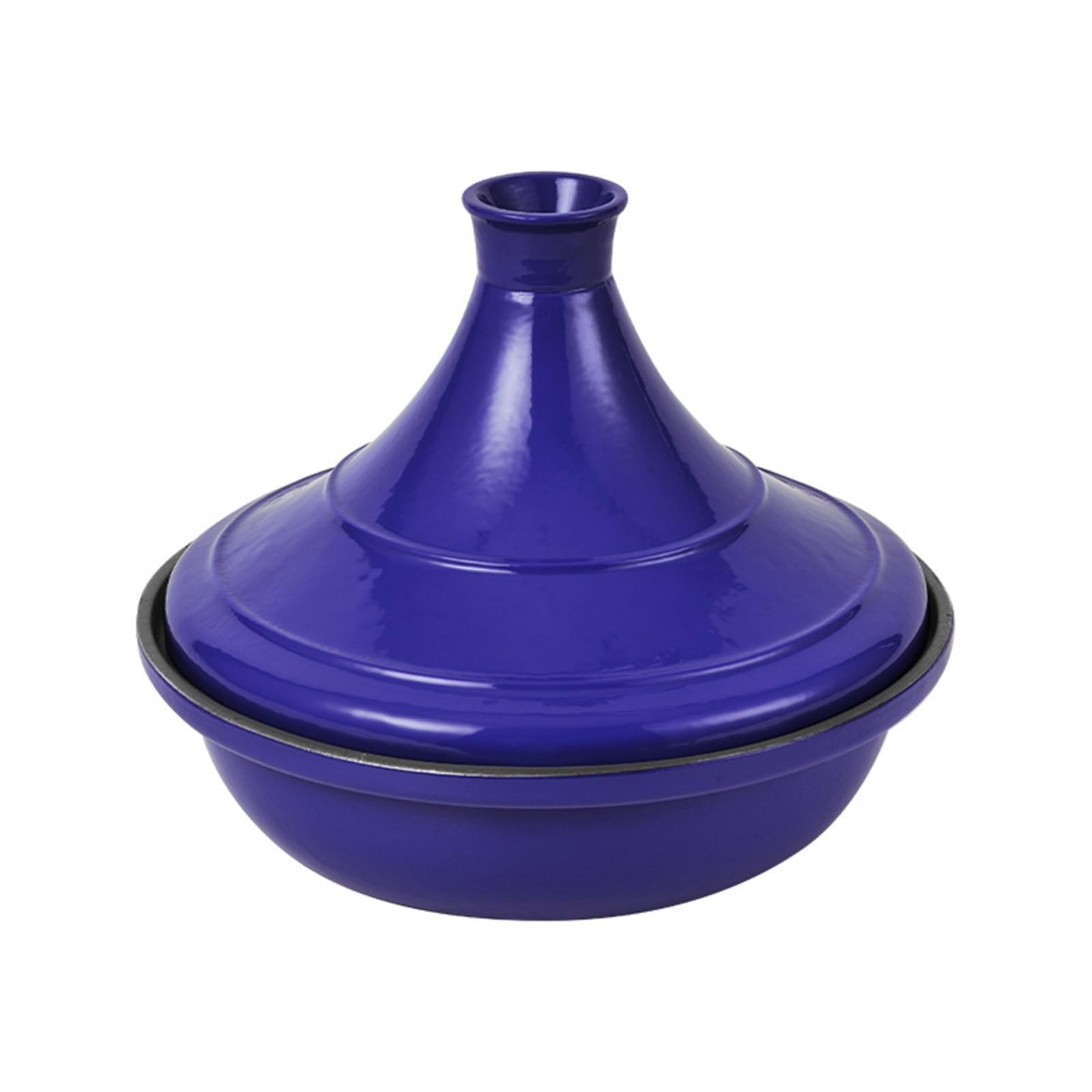 Gusseisen Emaille-Topf Tajine Topf Zum Kochen Tagine Marokko for Herd Und Backofen, Verbessert Den Geschmack for Restaurantqualität(Blau,28cm)